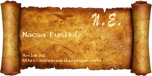 Nacsa Euniké névjegykártya